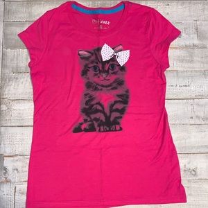 Girls Hanes Brand Cat Tee Shirt / Size: Large / NWOT